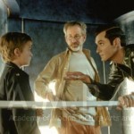 Steven Spielberg, Jude Law und Haley Joel Osment (A.I. ARTIFICIAL INTELLIGENCE, 2001)